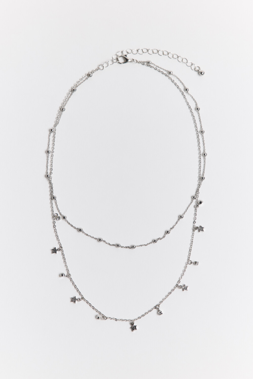 Цепочка двуслойная с подвесками - цвет серый - 2
