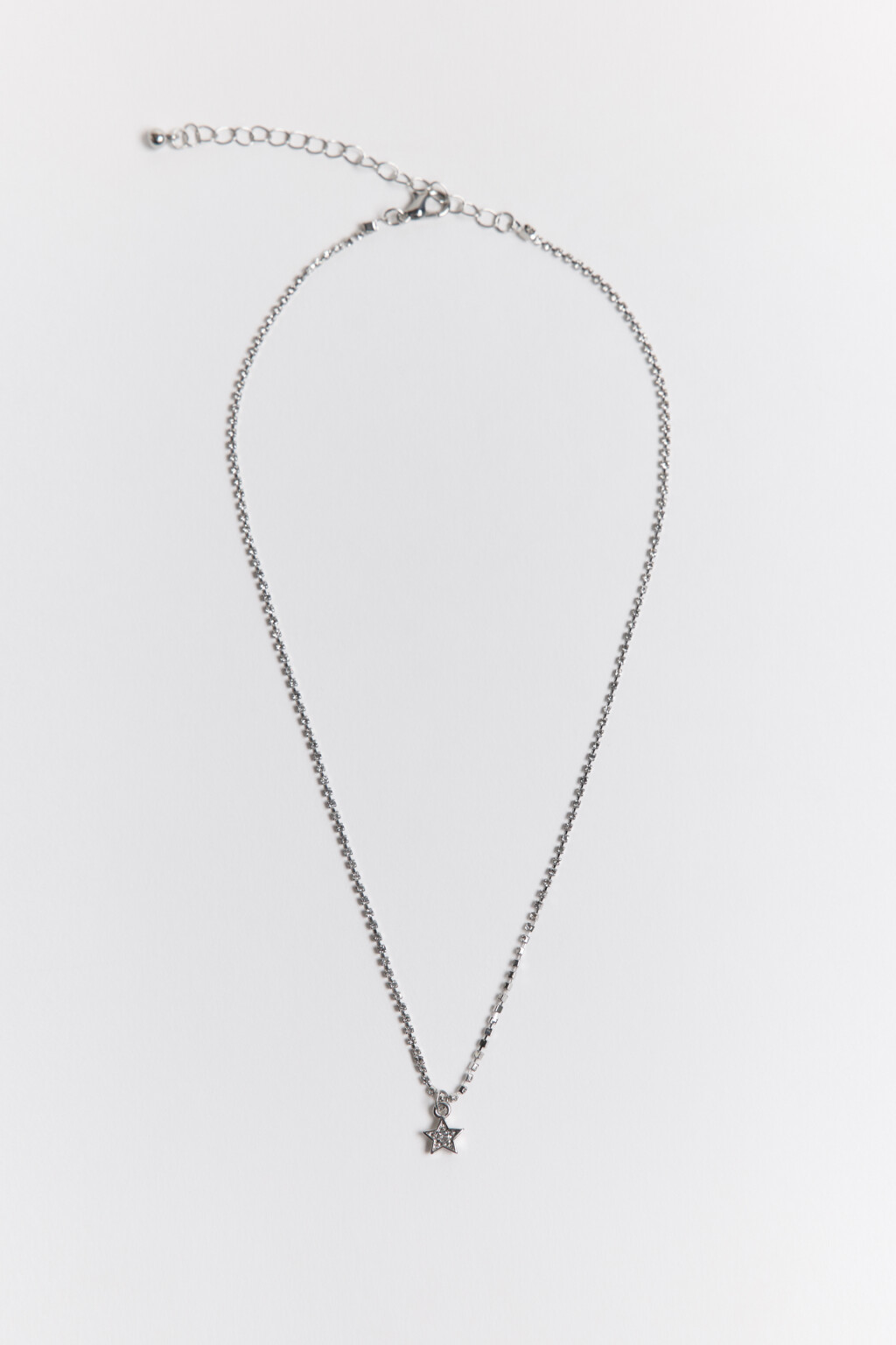 Цепочка со стразами и подвеской - цвет серый - 2