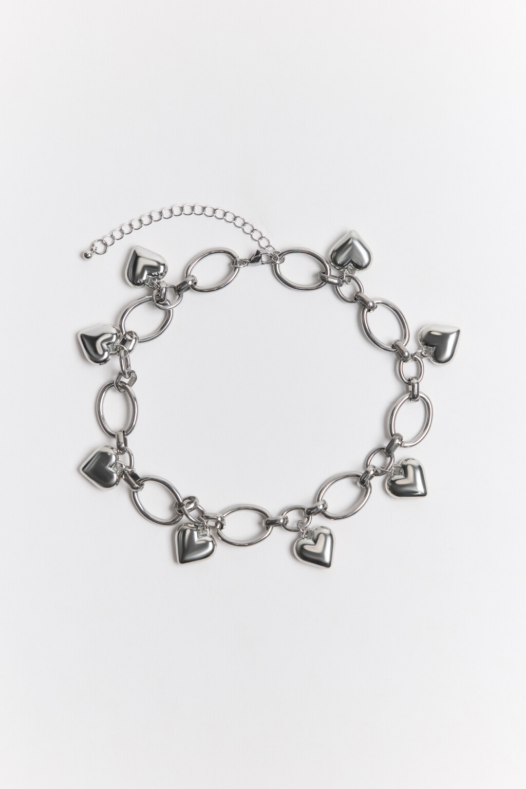 Колье-чокер с сердечками - цвет серый - 1