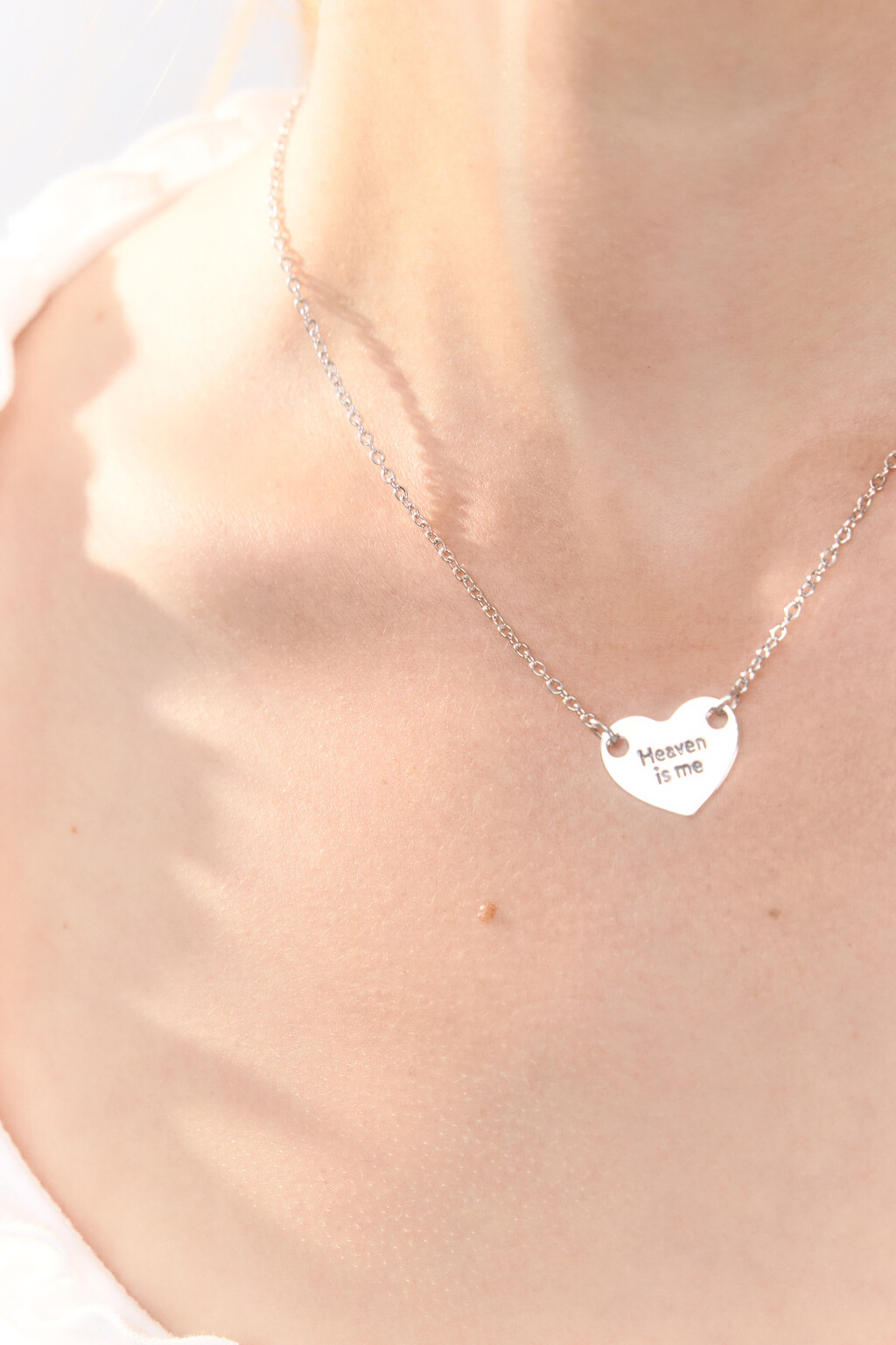 Цепочка серебристая с подвеской - цвет серый - 2