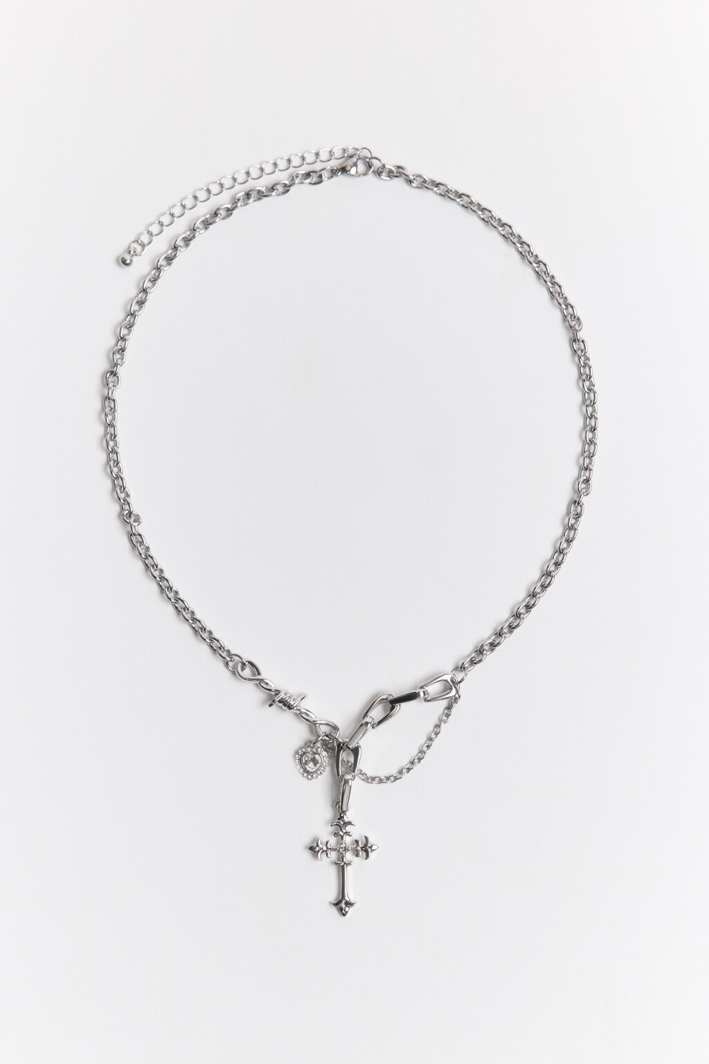 Цепочка с крестом и стразами - цвет серый - 4