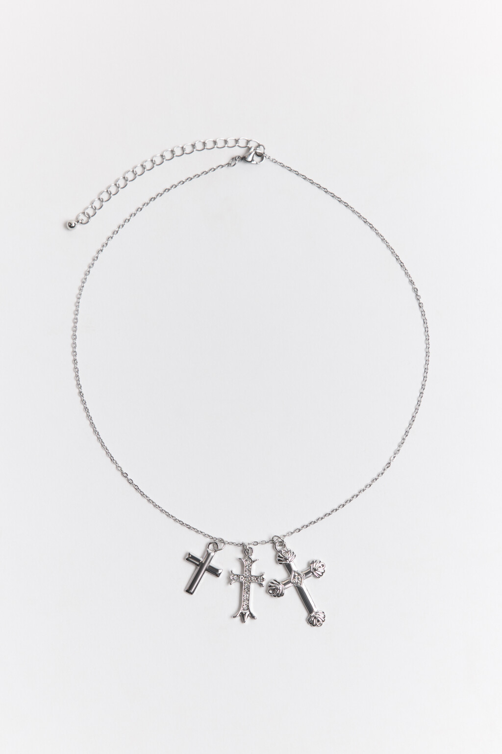 Цепочка серебристая с подвесками - цвет серый - 3