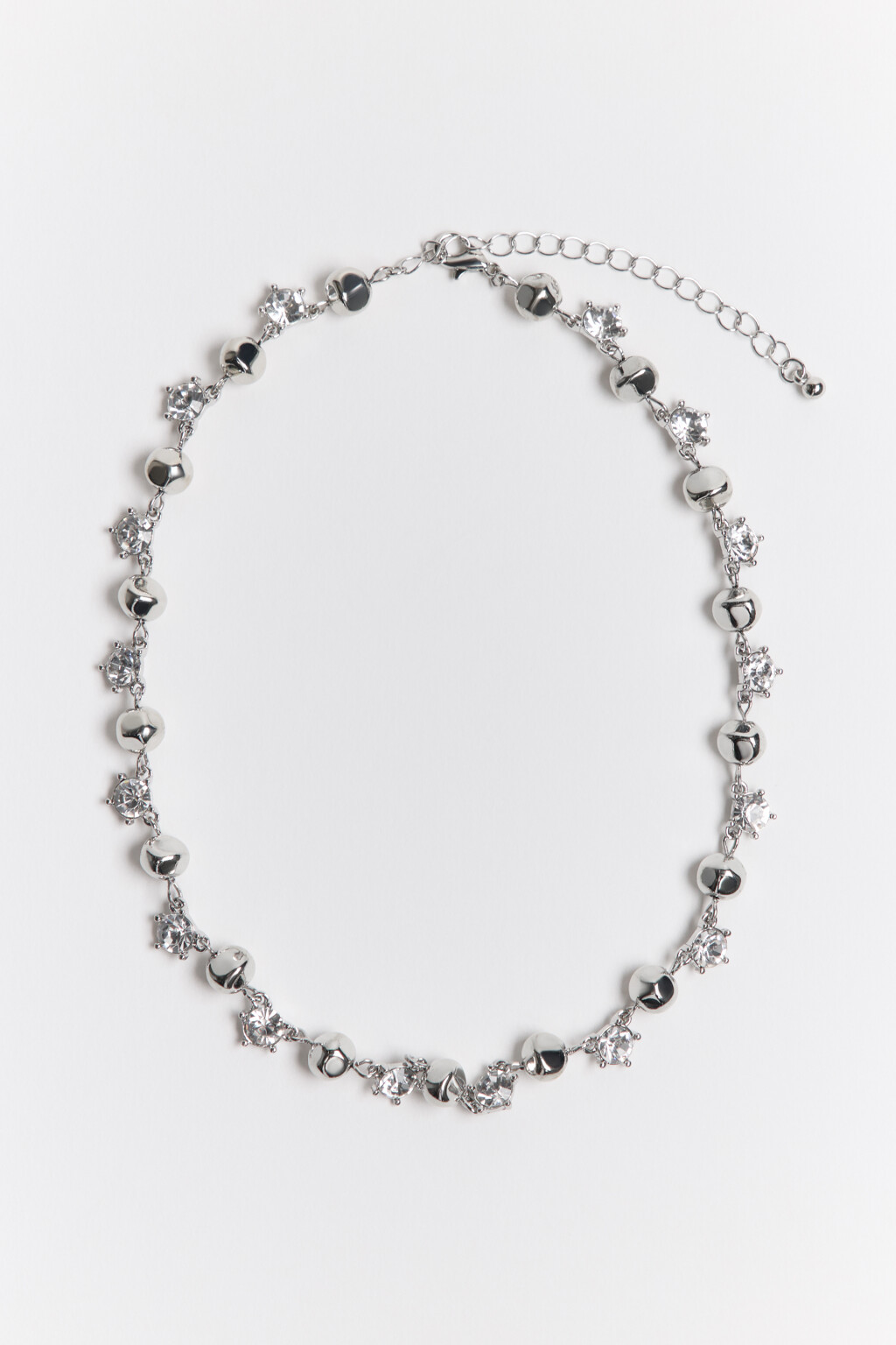 Цепочка с бусинами и кристаллами - цвет серый - 1