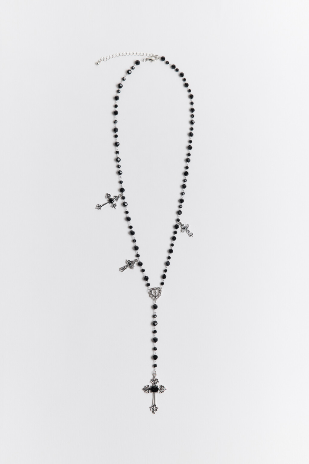 Цепочка с подвесками-крестами - цвет серый - 4