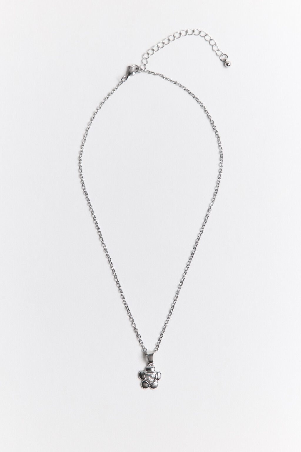 Цепочка с цветком и стразами - цвет серый - 2