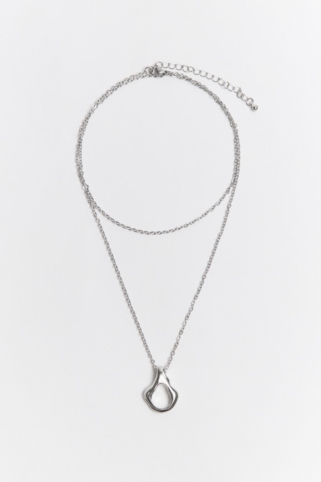 Цепочка двуслойная с подвеской - цвет серый - 2