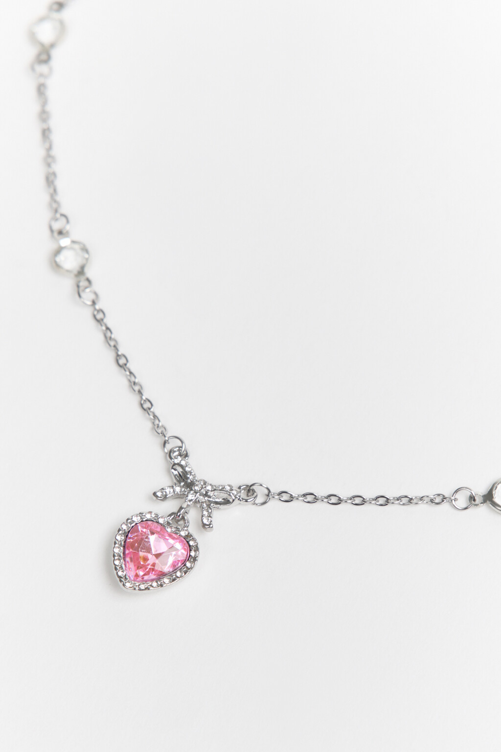 Цепочка серебристая с подвеской - цвет серый - 2