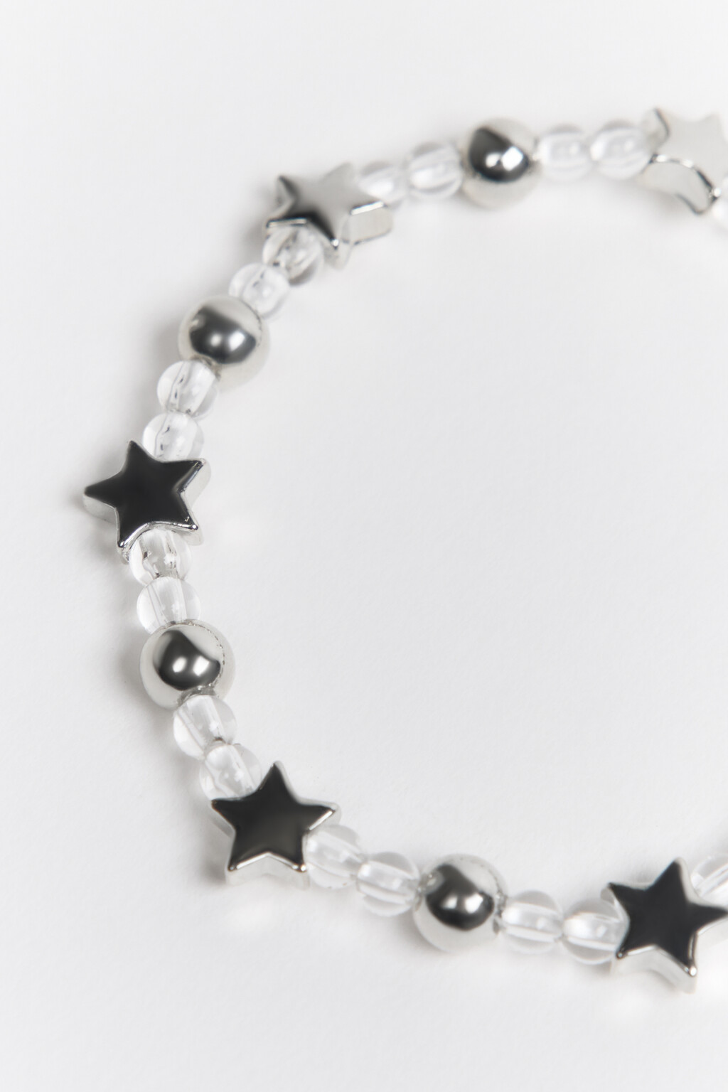 Браслет с бусинами и звездочками - цвет серый - 1