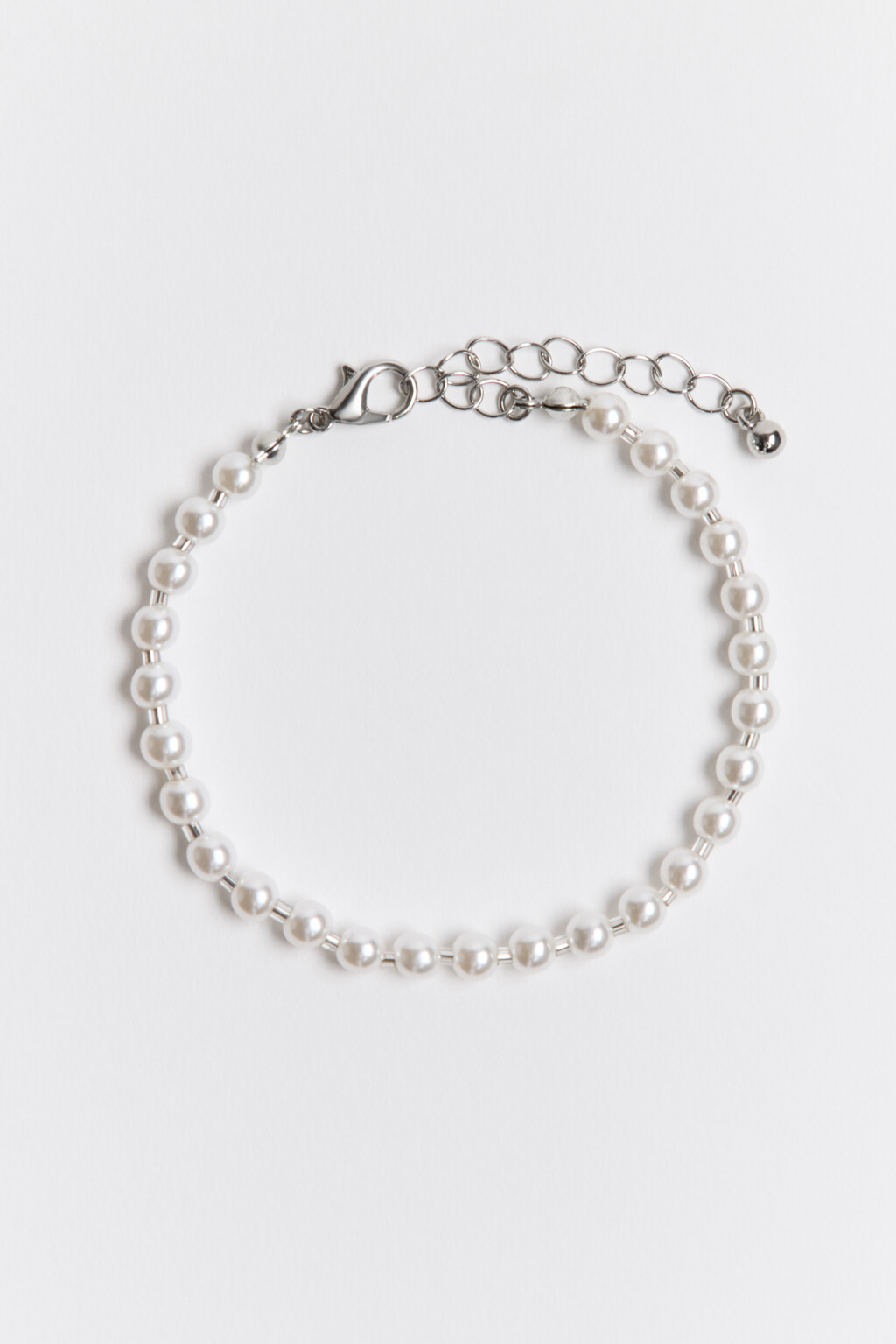 Браслет с жемчужными бусинами - цвет серый - 2