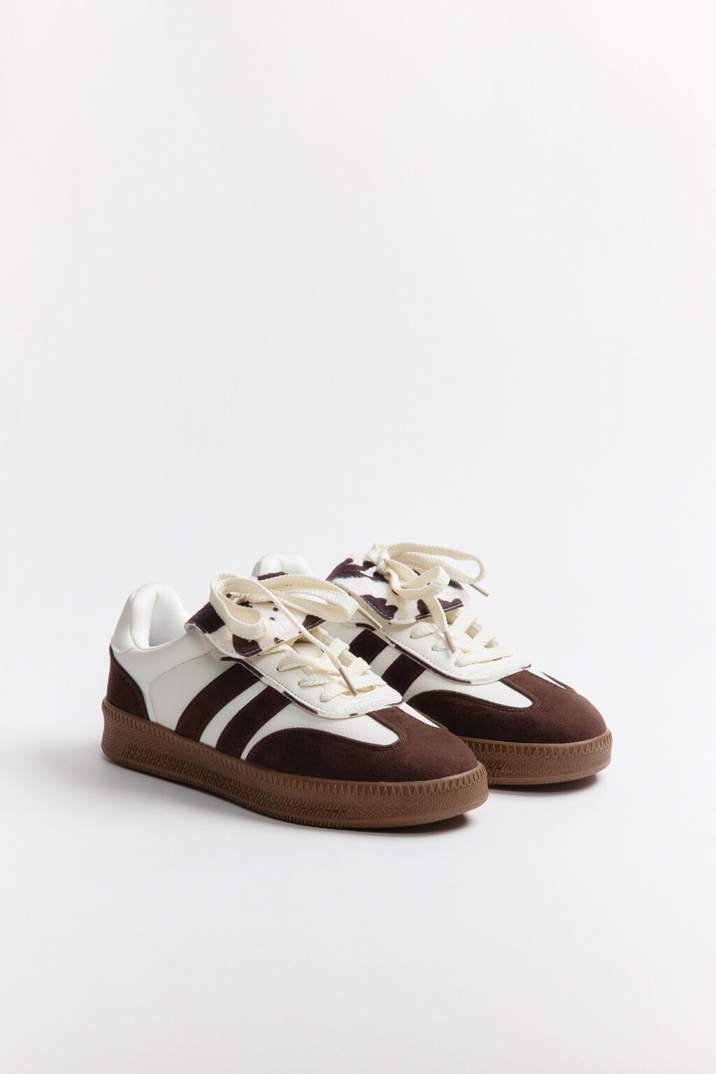 Кеды с коровьим принтом - цвет коричневый - 7