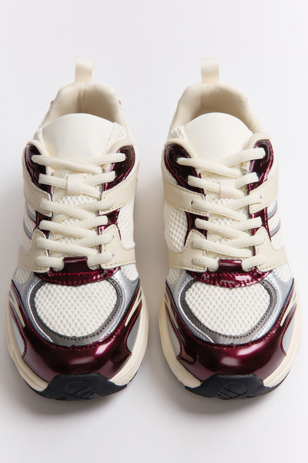 Кроссовки с блестящими вставками - цвет бежевый - 4