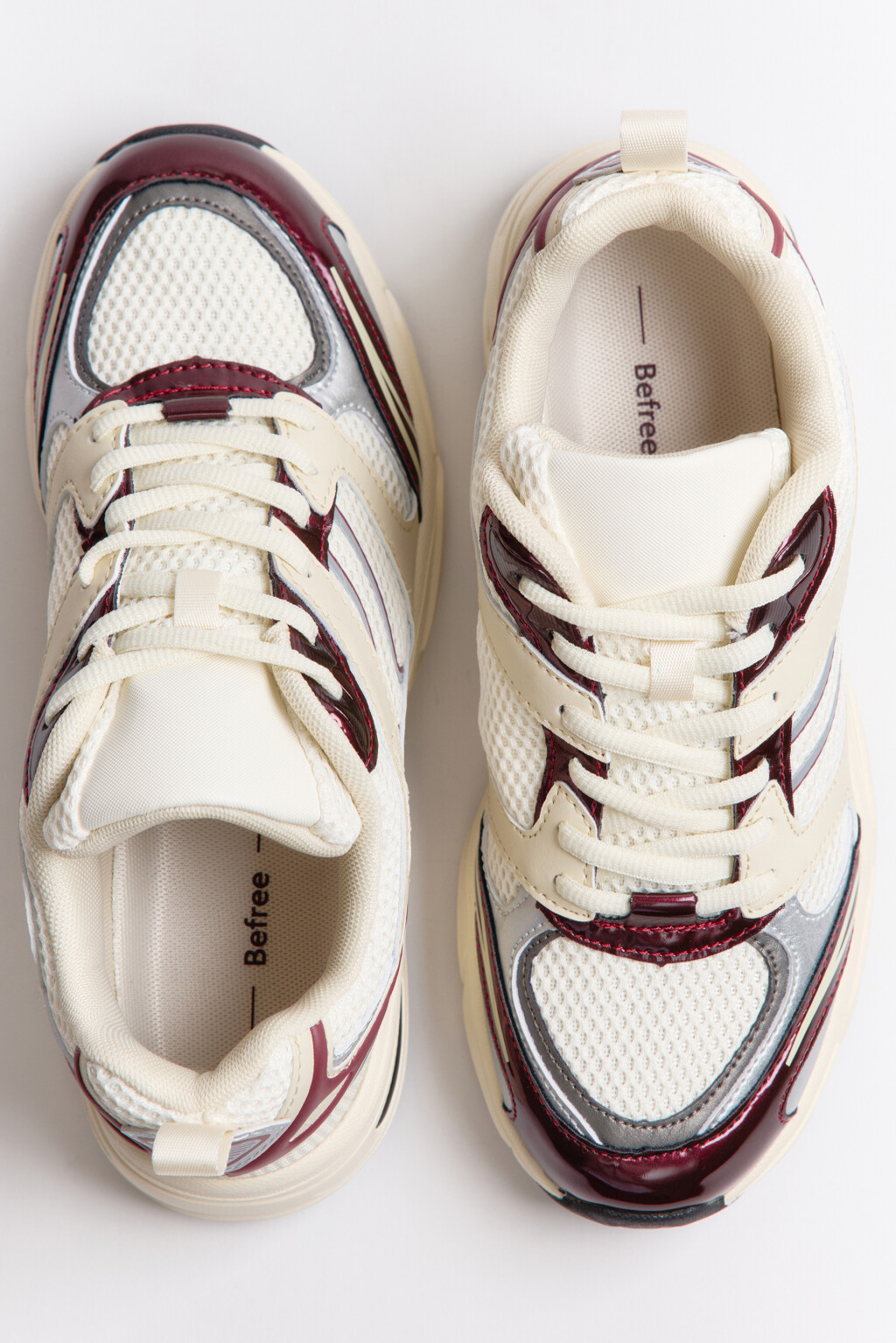 Кроссовки с блестящими вставками - цвет бежевый - 5