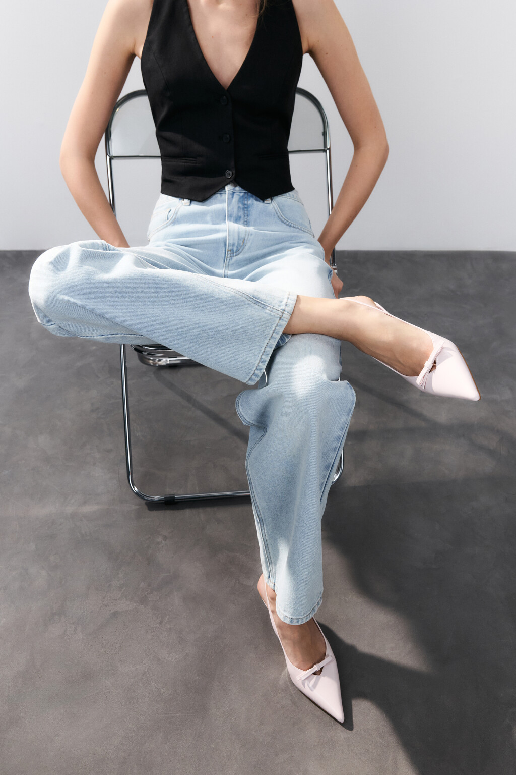 Туфли-лодочки с бантиком - цвет розовый - 1