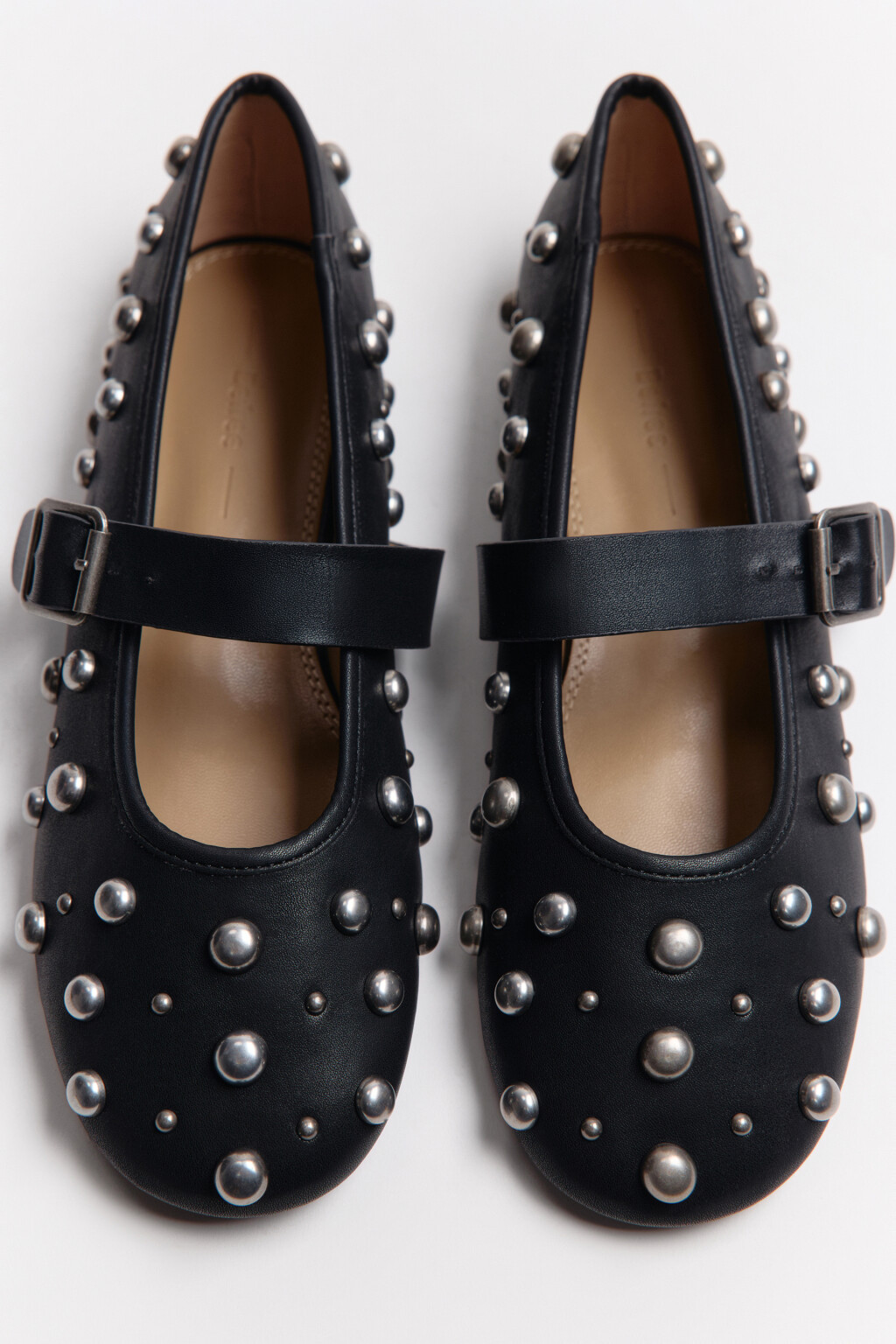 Балетки с металлическим декором - цвет черный - 7