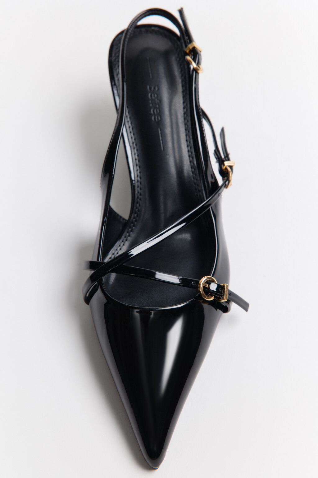 Туфли-слингбэки с ремешками и пряжками - цвет черный - 5