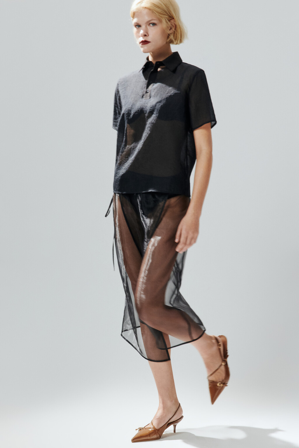 Туфли-слингбэки с ремешками и пряжками - цвет коричневый - 2