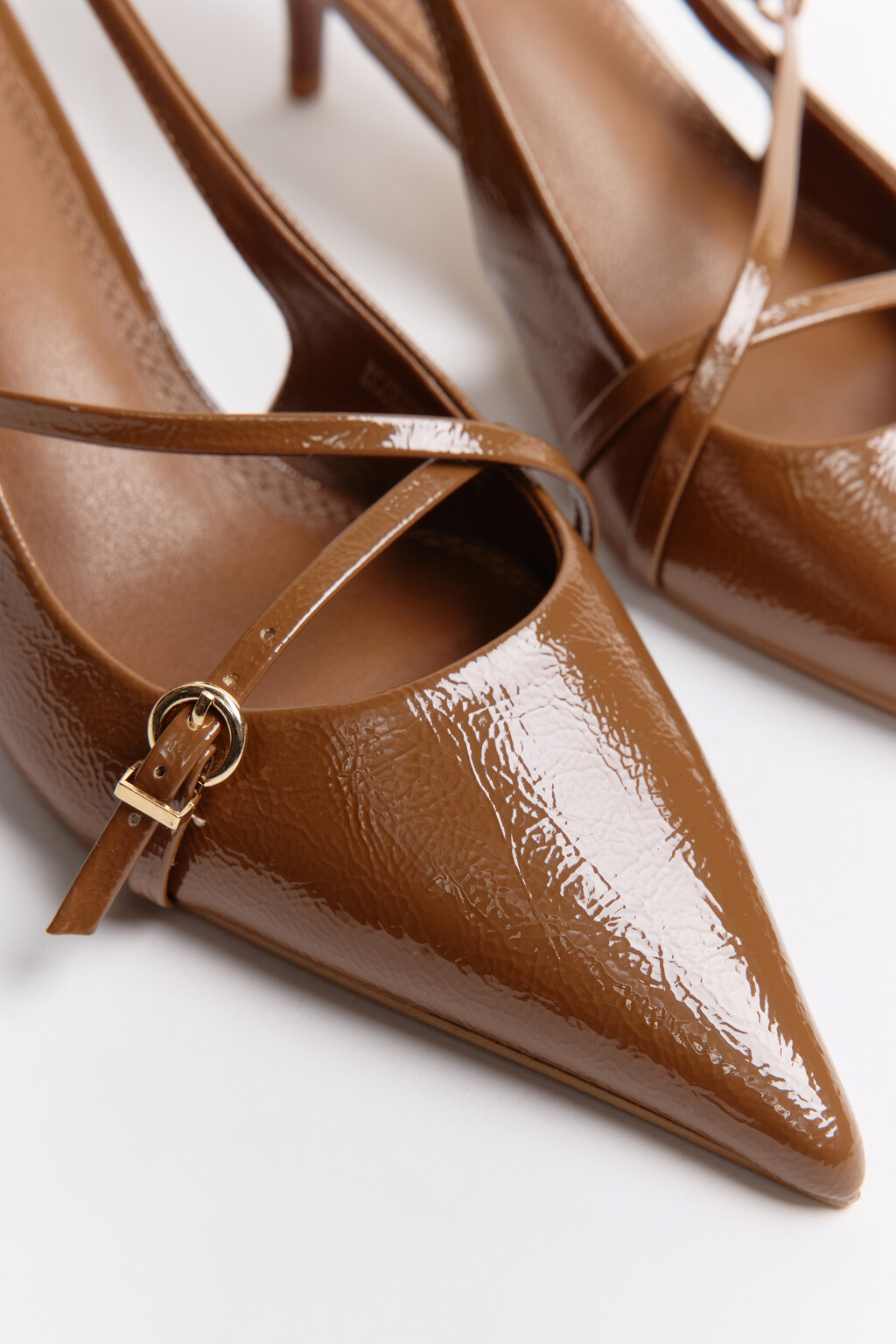 Туфли-слингбэки с ремешками и пряжками - цвет коричневый - 9