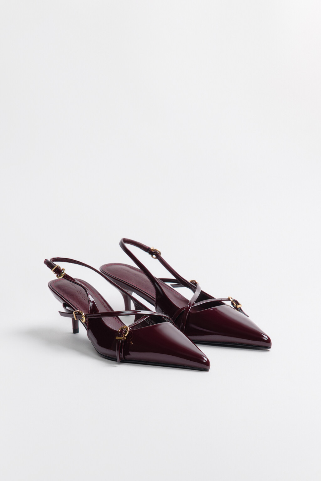 Туфли-слингбэки с ремешками и пряжками - цвет бордовый - 7