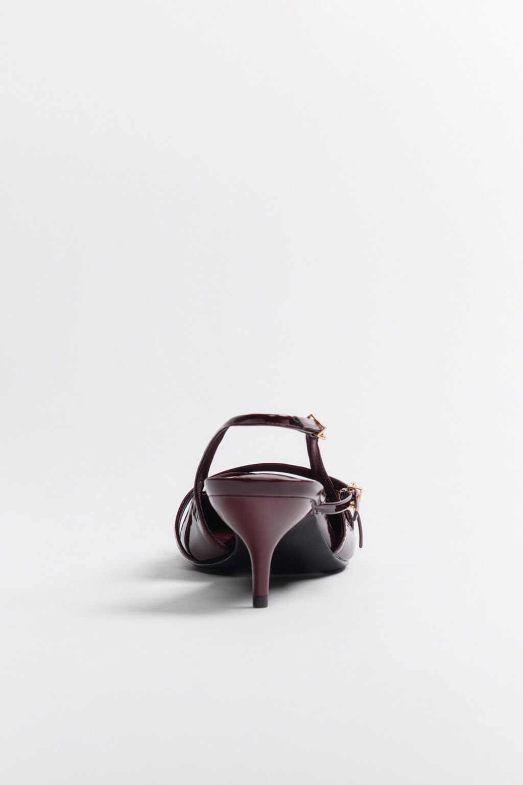 Туфли-слингбэки с ремешками и пряжками - цвет бордовый - 8