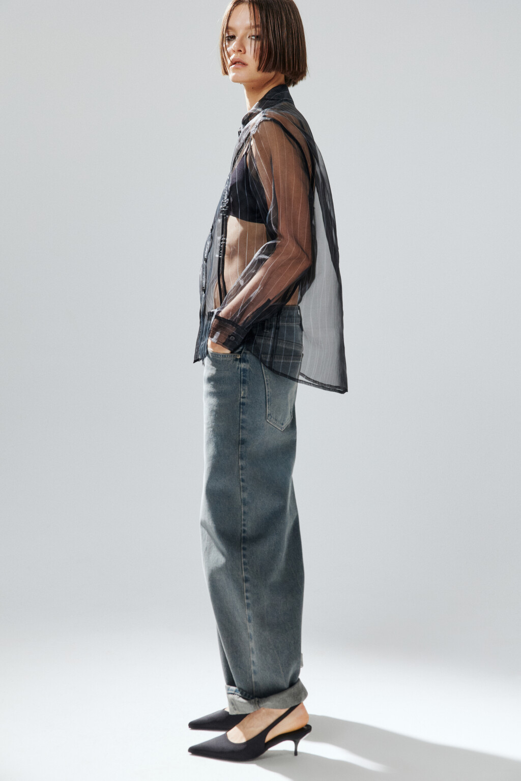 Туфли-слингбэки с острым носом - цвет черный - 5