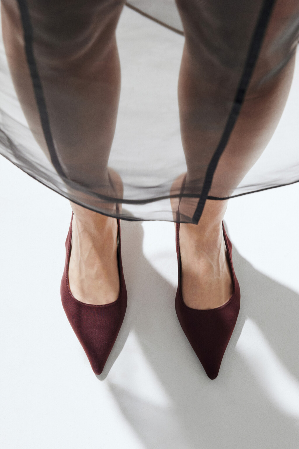 Туфли-слингбэки с острым носом - цвет бордовый - 2