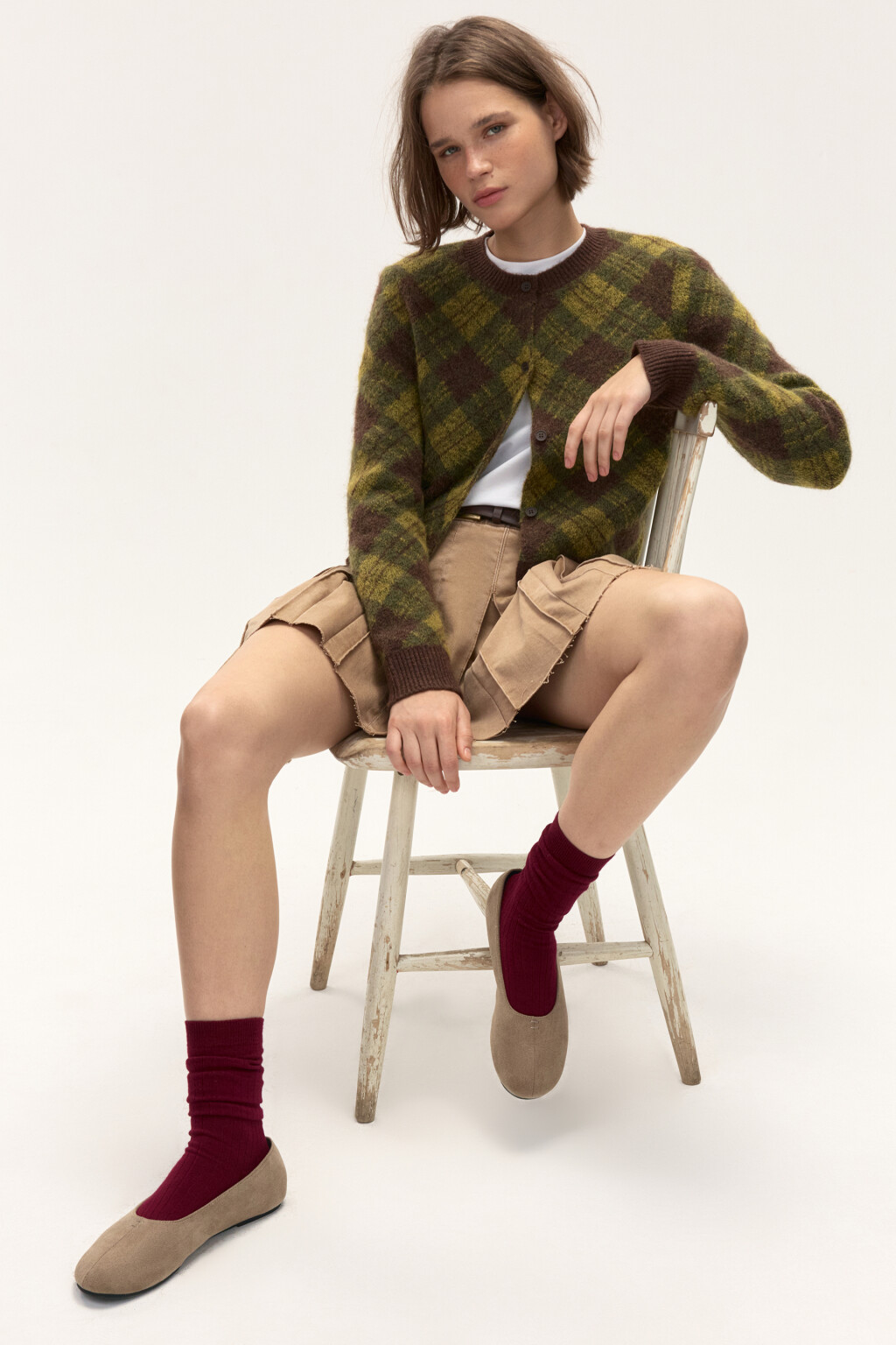 Балетки мягкие с круглым носом - цвет бежевый - 1