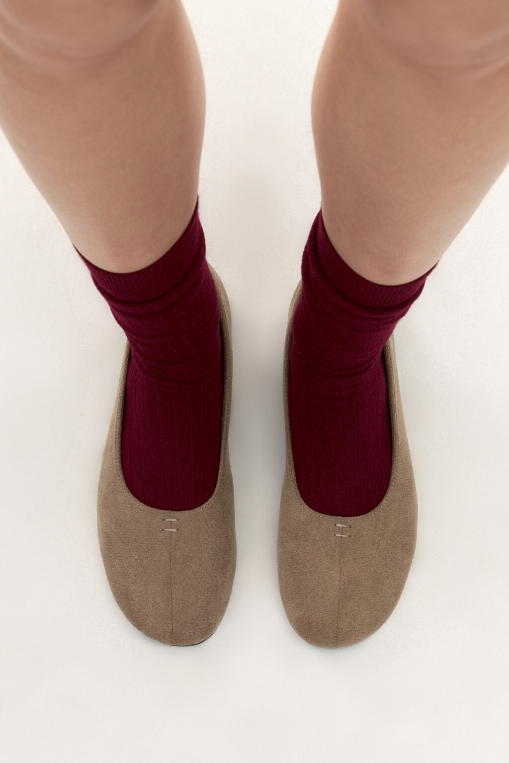 Балетки мягкие с круглым носом - цвет бежевый - 3