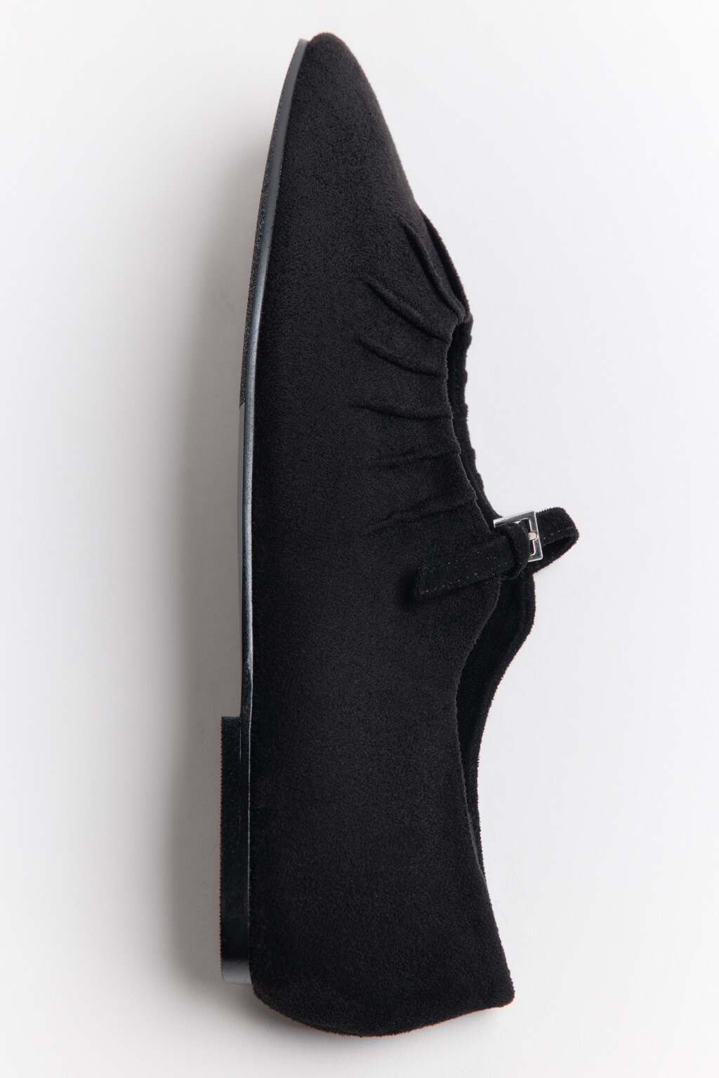 Балетки с ремешком и складками - цвет черный - 5