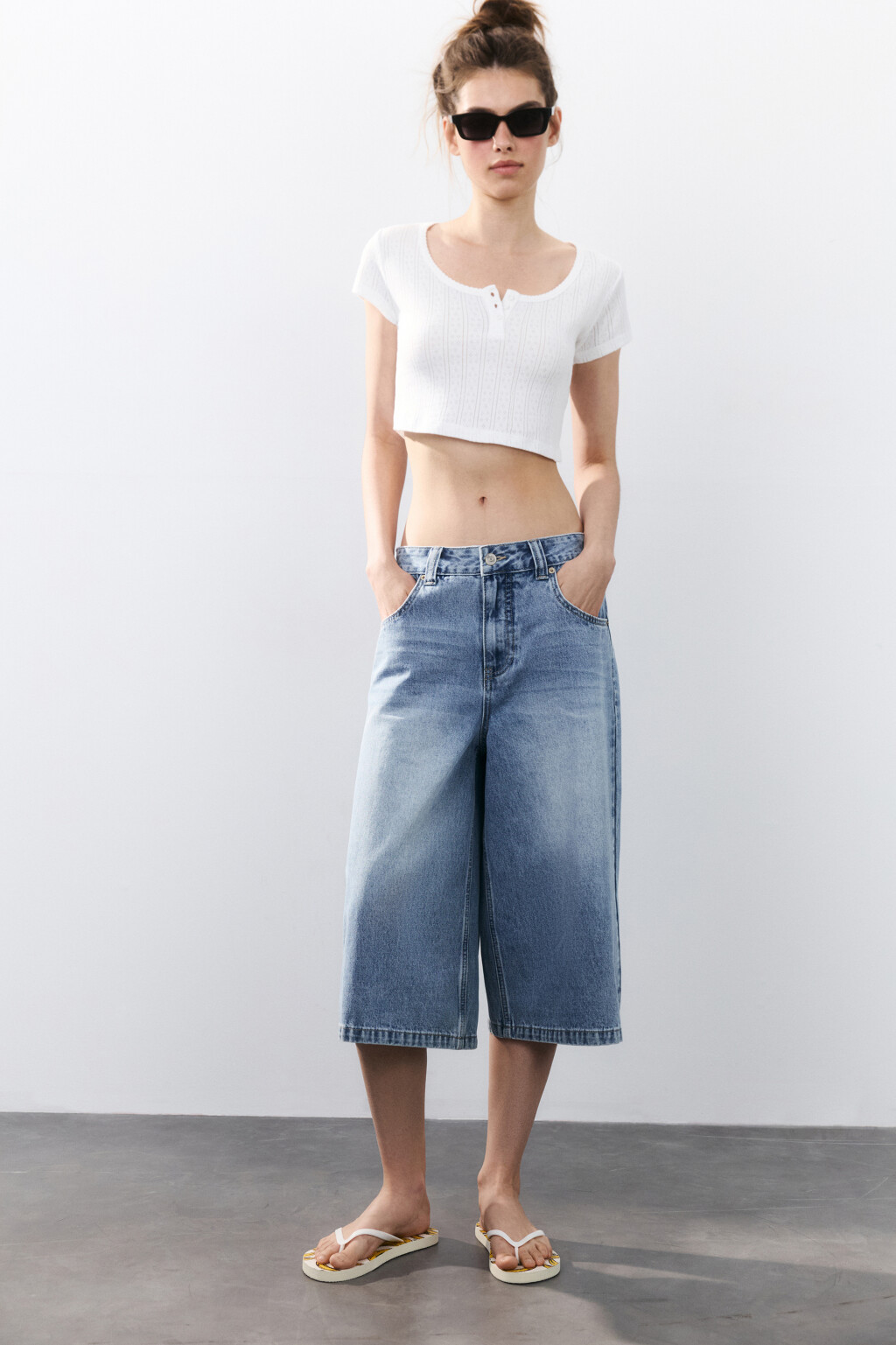 Вьетнамки с принтом - цвет белый - 2