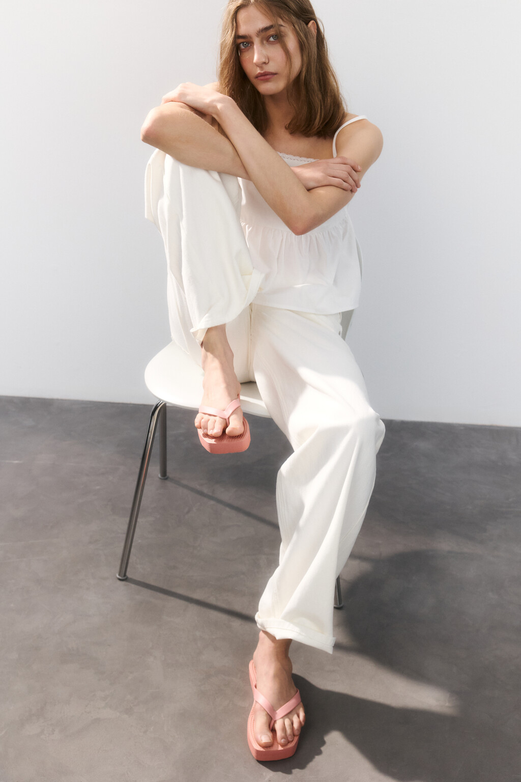 Сабо-вьетнамки на толстой подошве - цвет розовый - 1