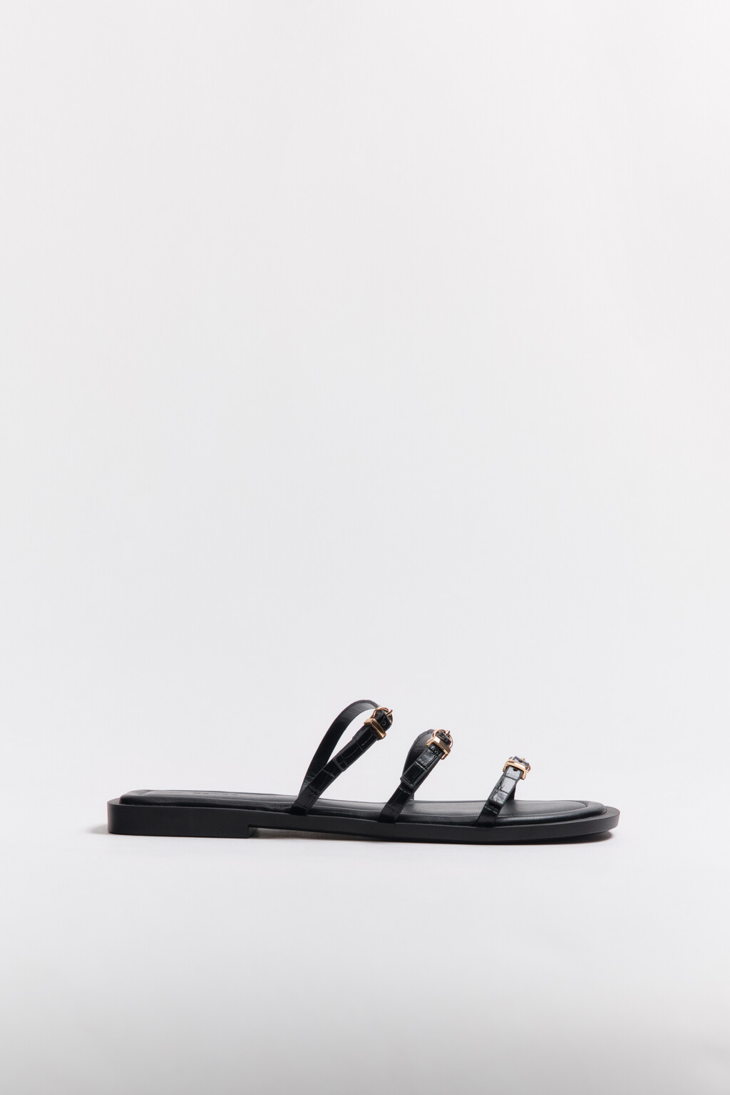 Сабо с тонкими ремешками - цвет черный - 1
