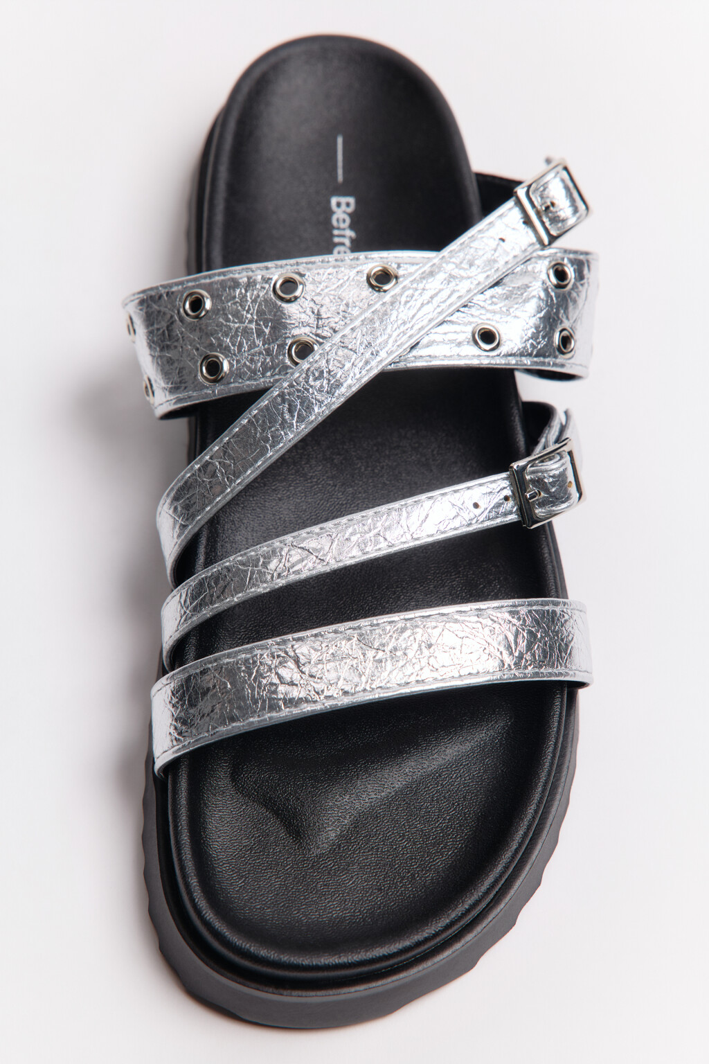 Сабо на платформе с металлическим декором - цвет серый - 6