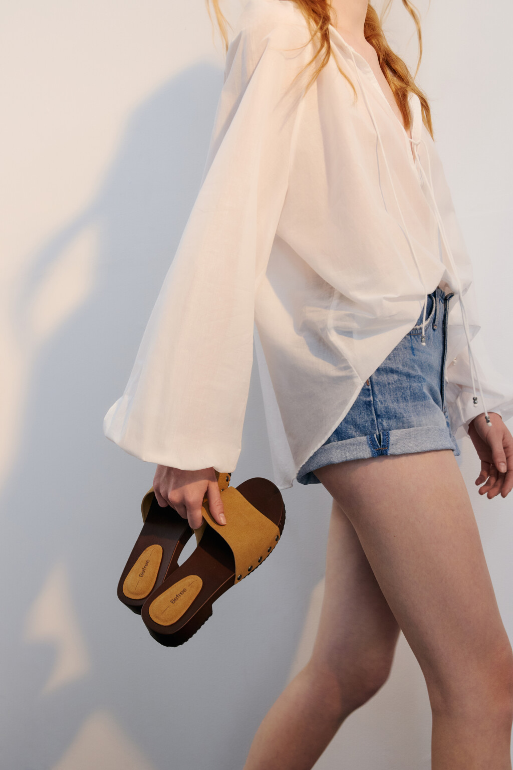 Сабо-клоги на платформе - цвет бежевый - 3