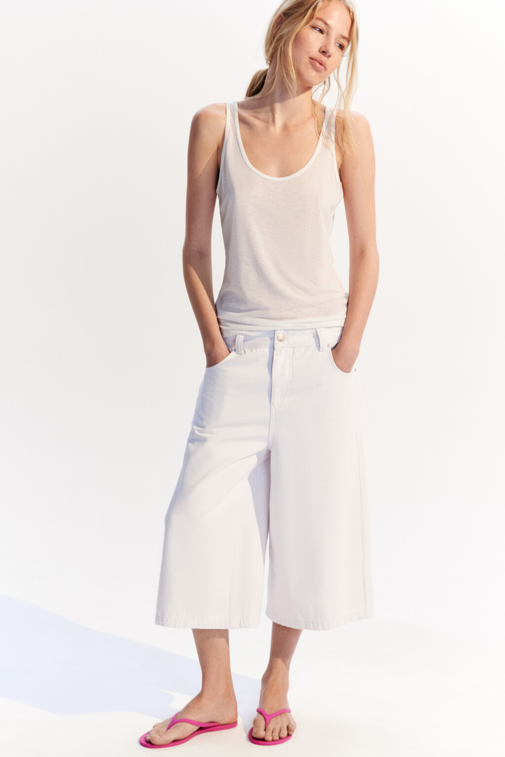 Сабо-вьетнамки на плоской подошве - цвет розовый - 2