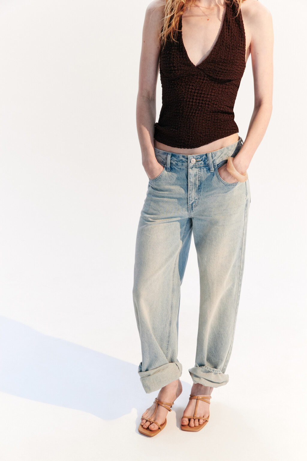 Сабо на тонком каблуке - цвет бежевый - 2