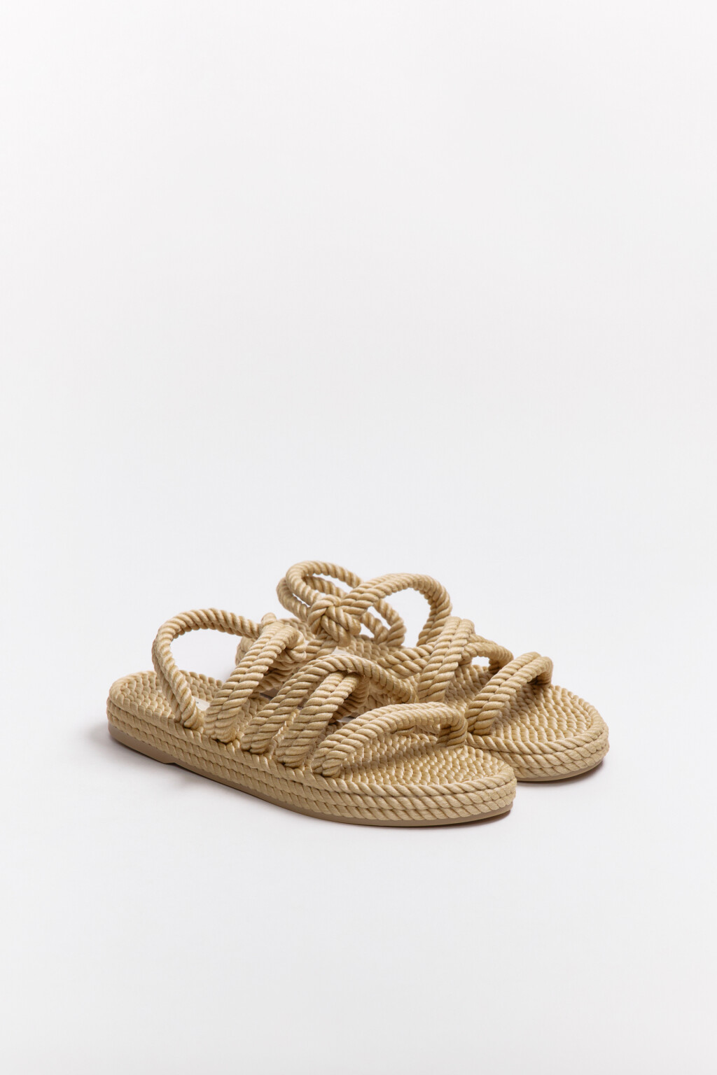 Сандалии плетеные с ремешками - цвет бежевый - 7