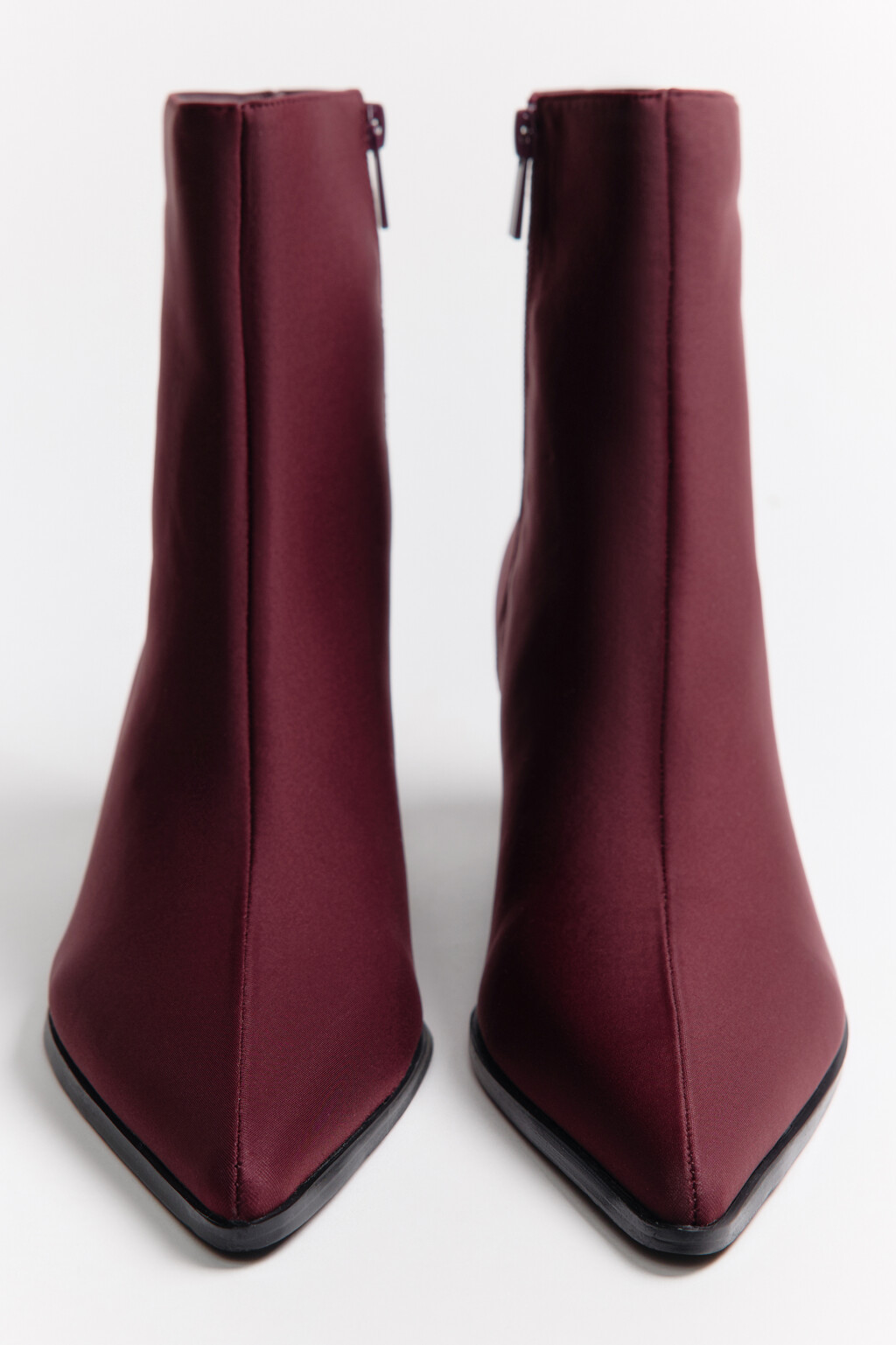 Ботильоны из сатина на низком каблуке - цвет бордовый - 10