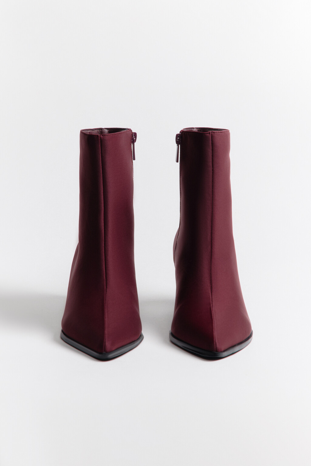 Ботильоны из сатина на низком каблуке - цвет бордовый - 6