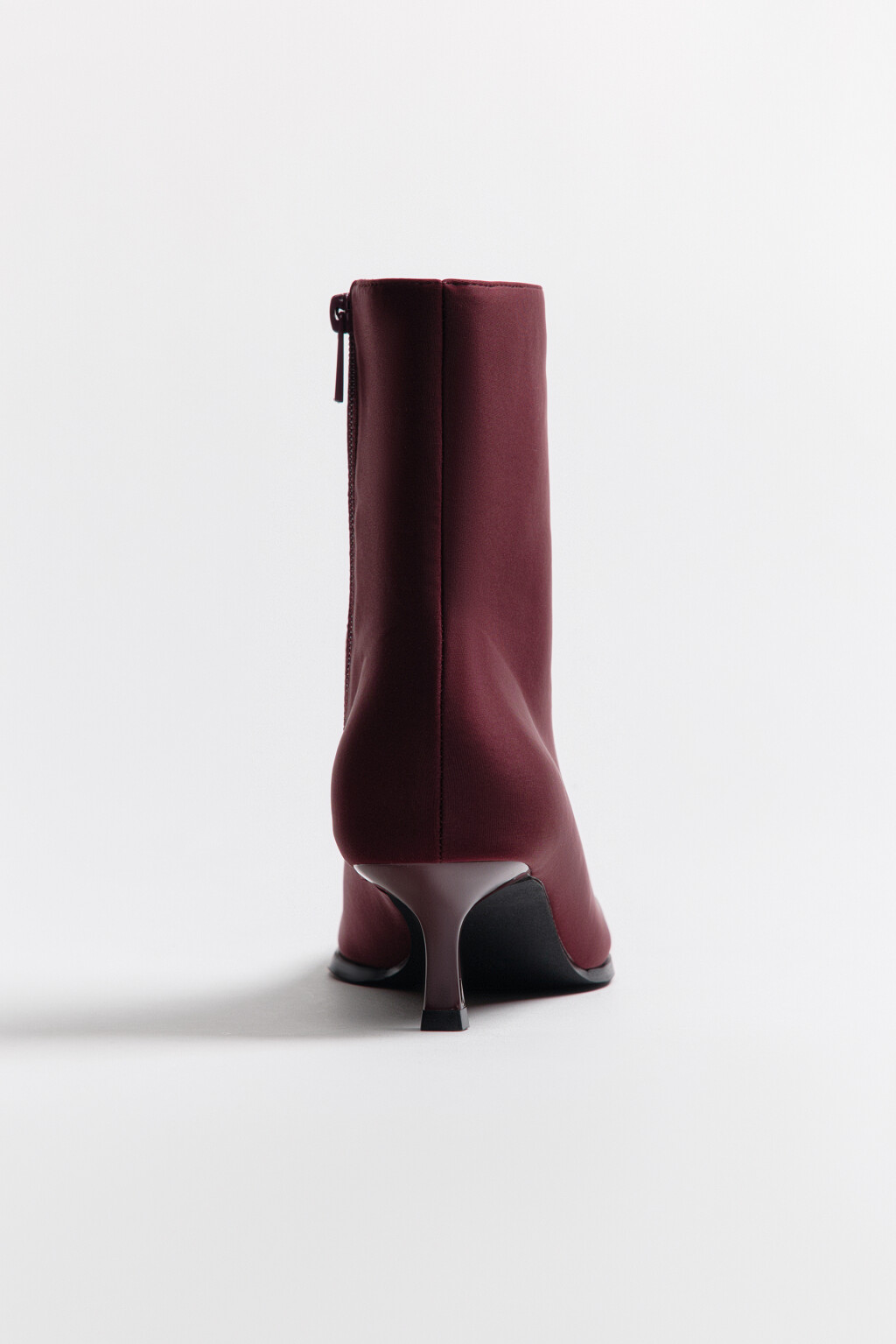 Ботильоны из сатина на низком каблуке - цвет бордовый - 8