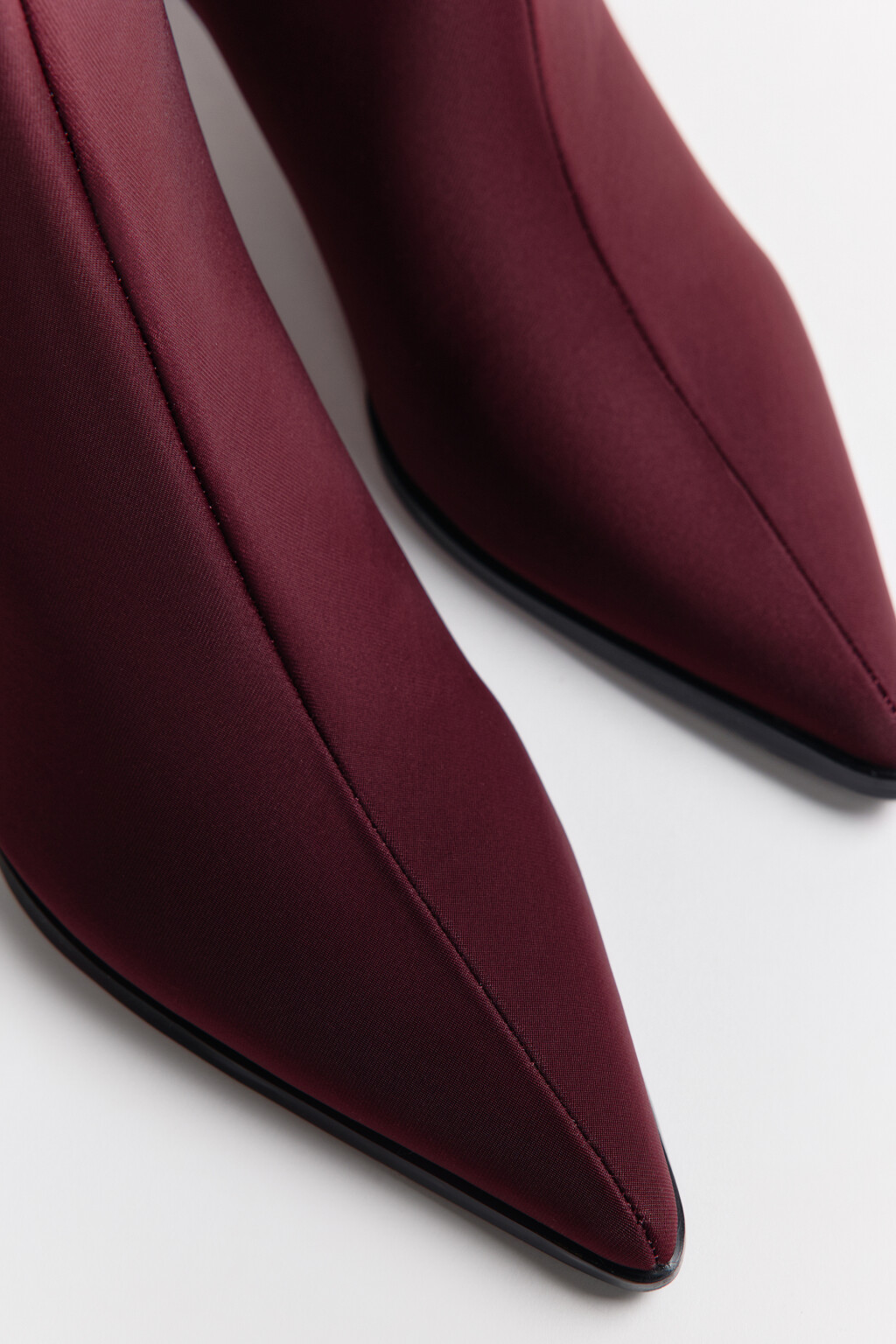 Ботильоны из сатина на низком каблуке - цвет бордовый - 9