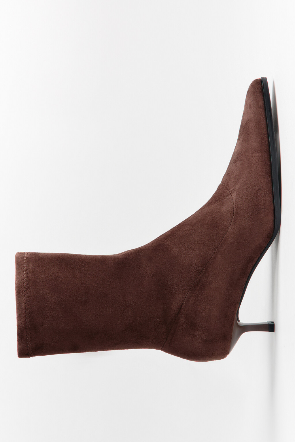 Ботильоны из бархатного текстиля - цвет коричневый - 5