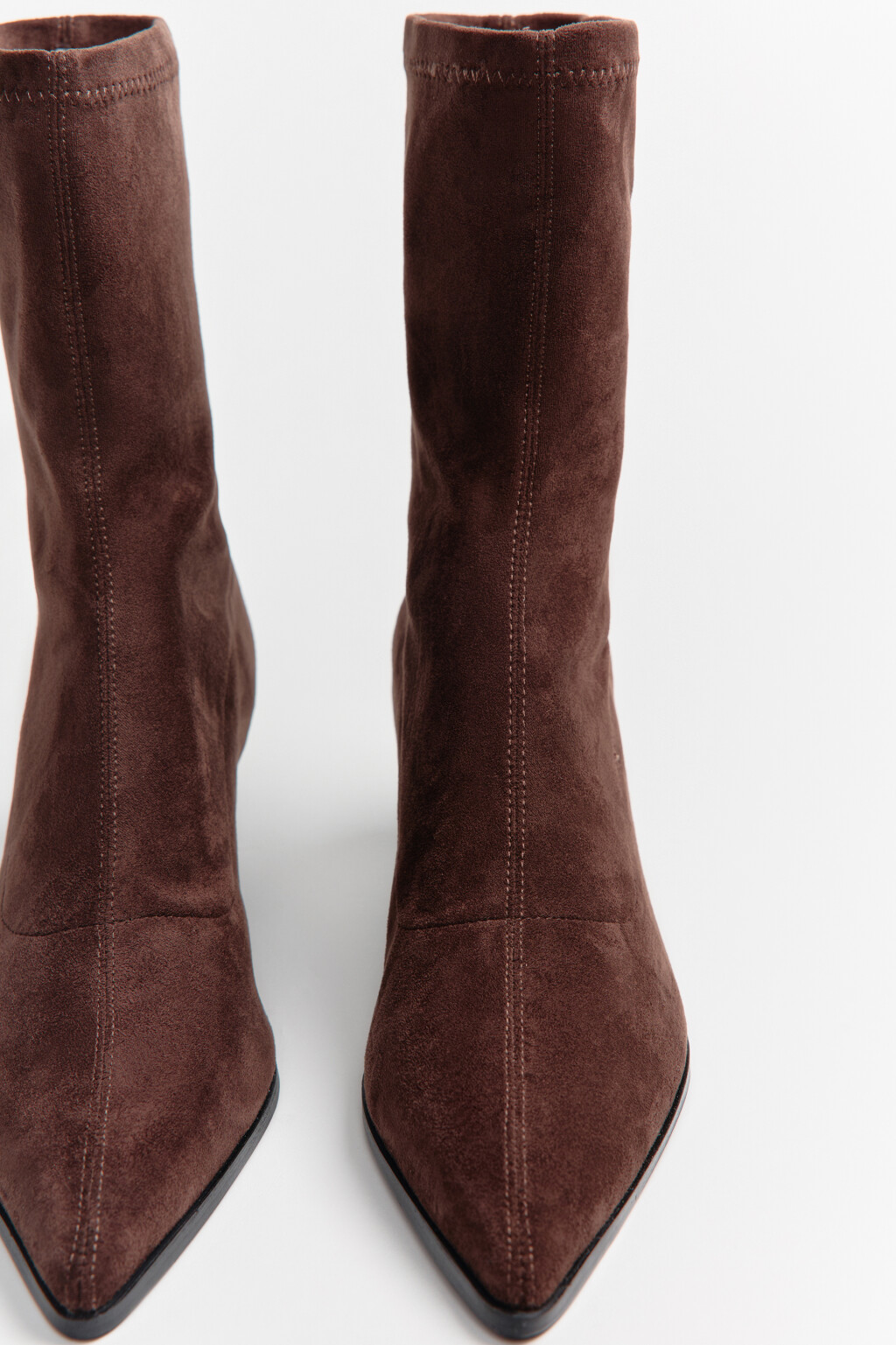 Ботильоны из бархатного текстиля - цвет коричневый - 6