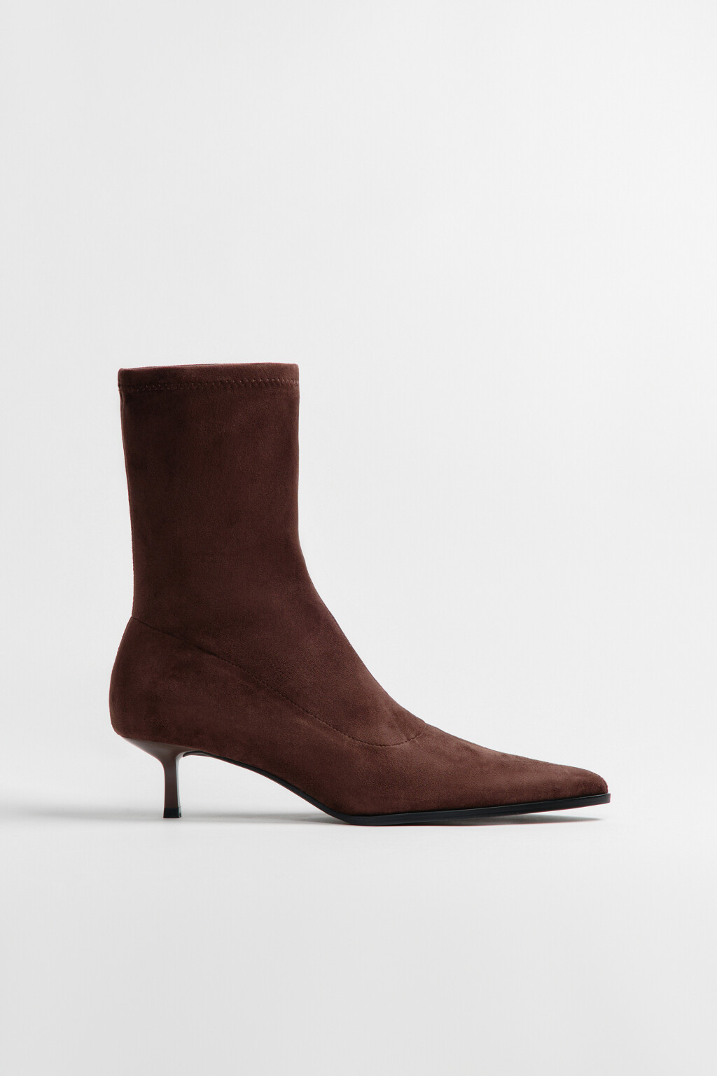 Ботильоны из бархатного текстиля - цвет коричневый - 7