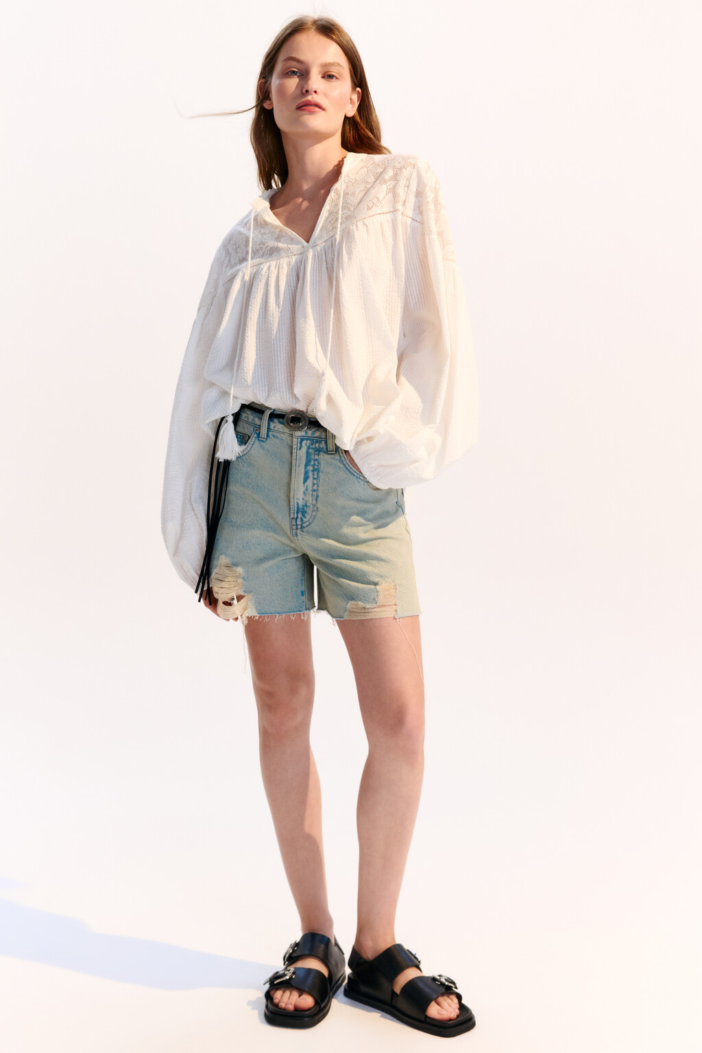 Сандалии с широкими ремешками - цвет черный - 6