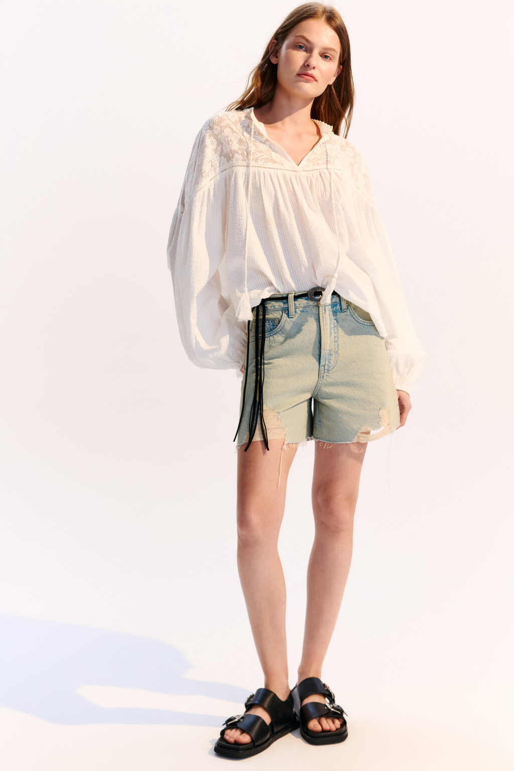 Сандалии с широкими ремешками - цвет черный - 7