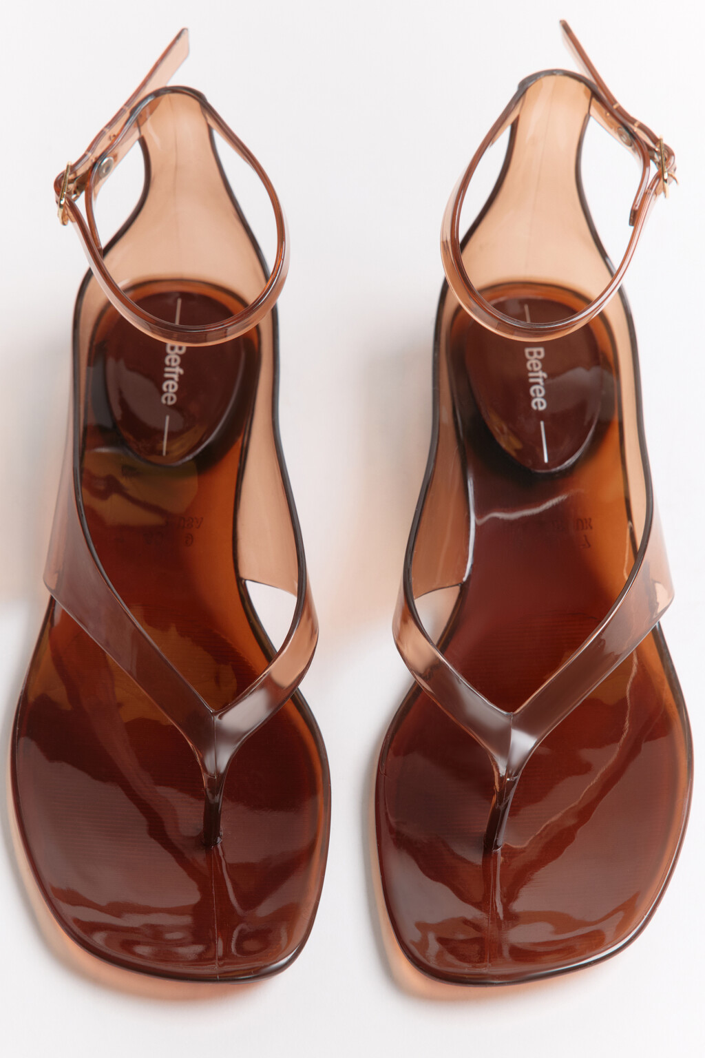 Босоножки с прозрачным верхом - цвет коричневый - 3
