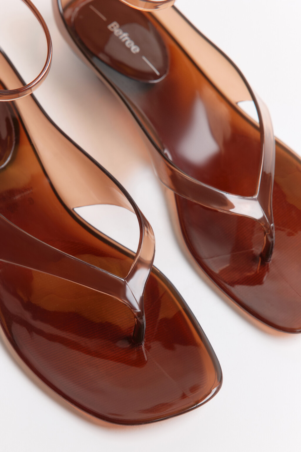 Босоножки с прозрачным верхом - цвет коричневый - 8