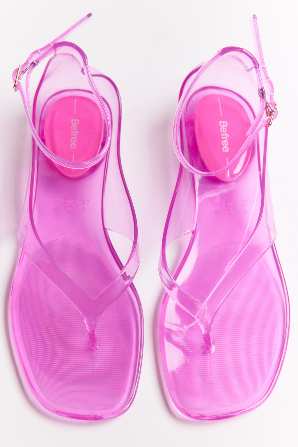 Босоножки с прозрачным верхом - цвет розовый - 4