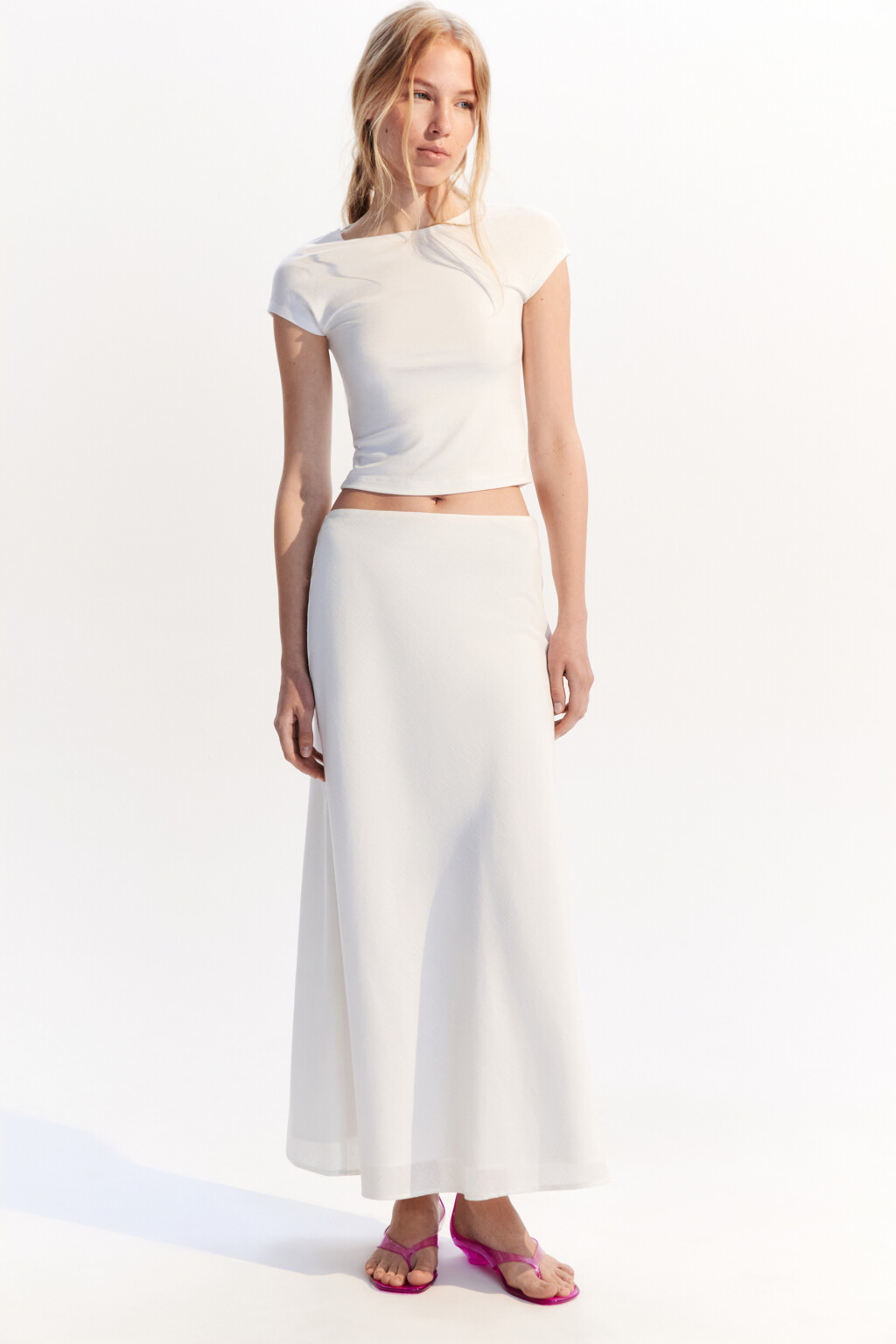 Босоножки с прозрачным верхом - цвет розовый - 3