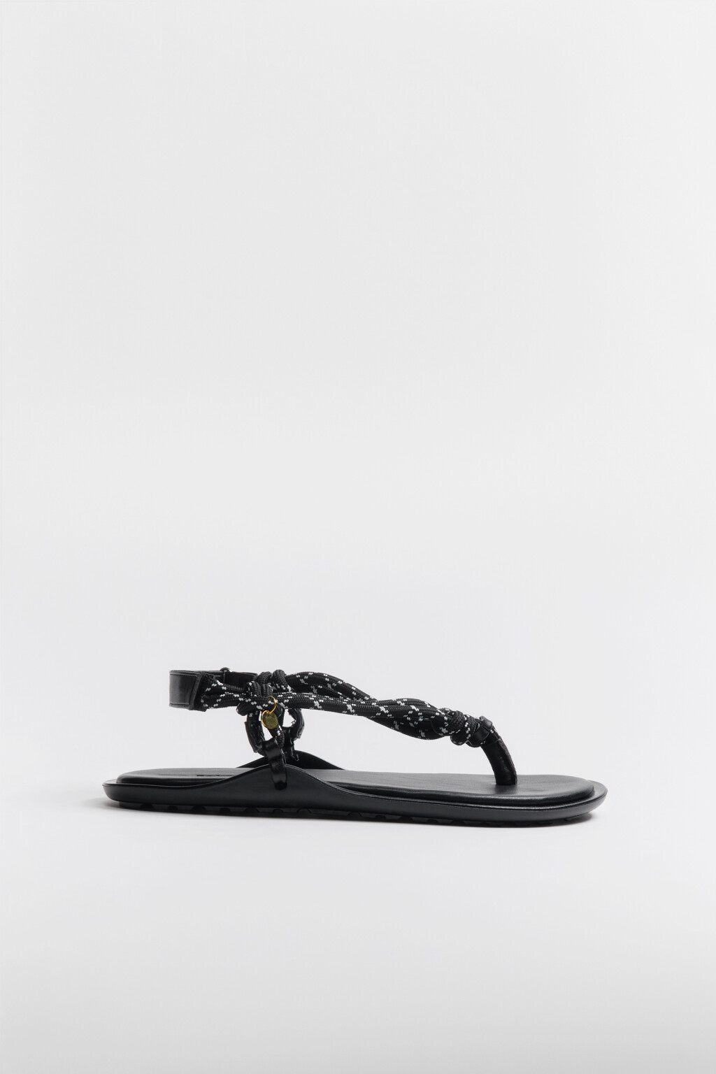 Сандалии с ремешками из корда - цвет черный - 5